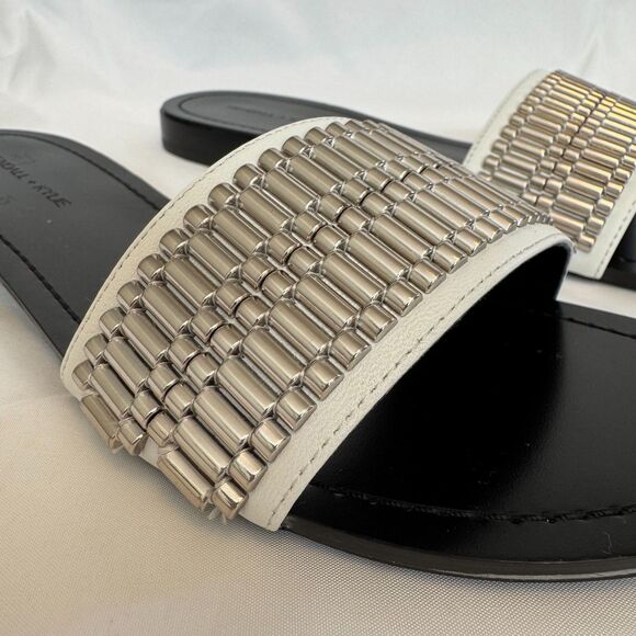 Kendall + Kylie Women's Kennedy Embellished Leather Slide Sandals Size 8.5 - Picture 2 of 10